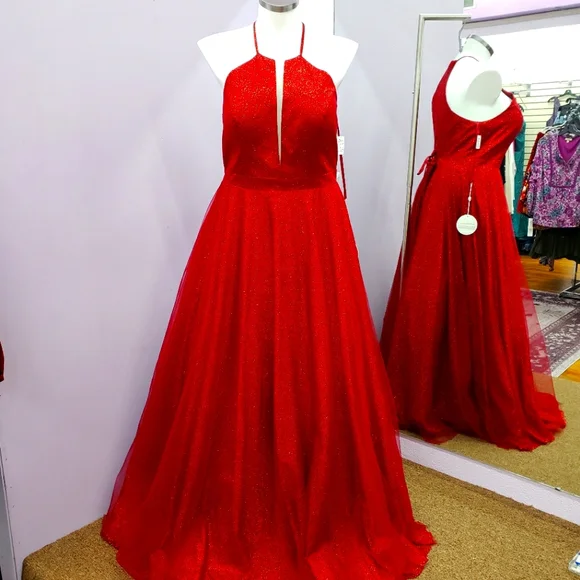 sachin and babi light blue dress Plus Size Red Dresses– Hello Curve main image 0